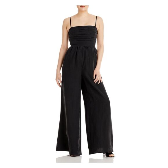 KOBI HALPERIN Pants - KOBI HALPERIN Womens Black Spaghetti Strap Square Neck Wide Leg Jumpsuit XS
